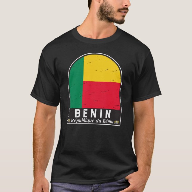 Camiseta Benin Flag Emblem Distress Vintage (Frente)