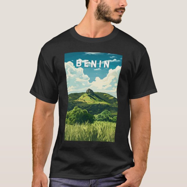 Camiseta Benin Illustration Viagem Art Vintage (Frente)