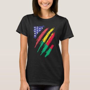Camiseta Beninense Americano Patriota Coração Crescido List