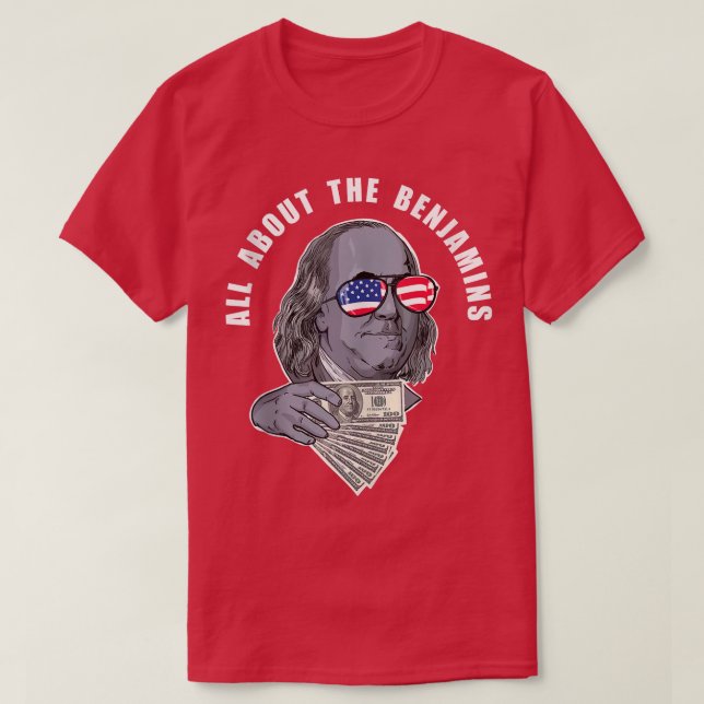 Camiseta Benjamin Franklin tem piada sobre os Benjamins (Frente do Design)