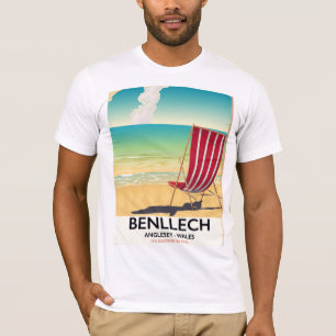Camiseta Benllech, Anglesey País de Gales pôster de viagem