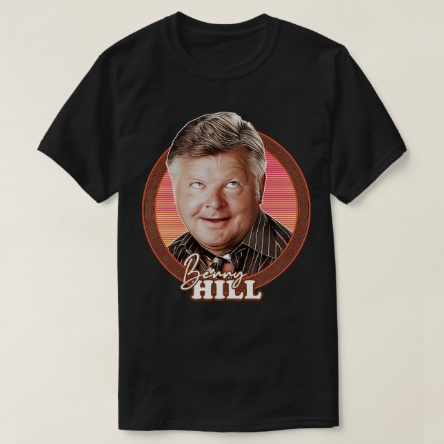 Camiseta Benny Hill 70s Design do ventilador retrô (Frente do Design)