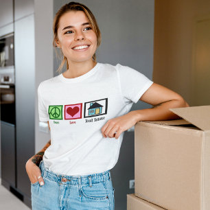Camiseta Bens imobiliários do amor da paz