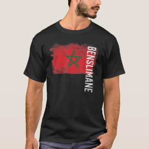 Camiseta Benslimane Bandeira de Marrocos Para Marroquinos H