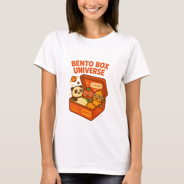 Camiseta Bento Box Squad – Japanese Food Doodle Sticker (Frente)