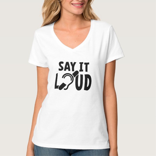 Camiseta Beperkt horen, slechthorend, doof. (Frente)