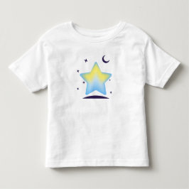 Camiseta Berçário Caprichoso de Estrelas e Lua em Pastel