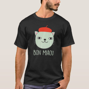 Camiseta Beret Cat Francês Vestindo Gatinho Boné Com Hat Bo