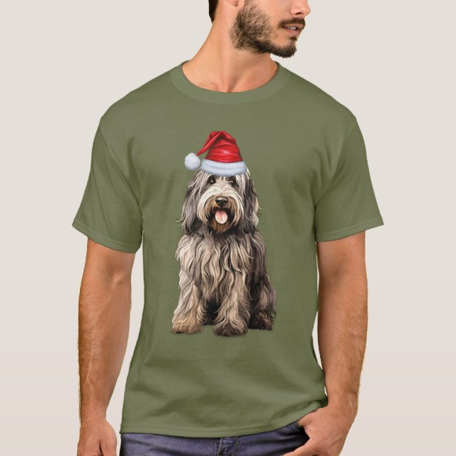 Camiseta Bergamasco Dog Lover Engraçado Natal (Frente)