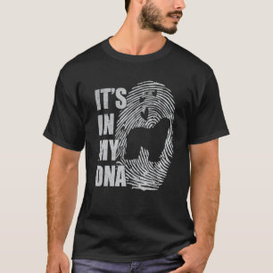 Camiseta Bergamasco Sheepdog DNA Cachorro Mãe Cachorro Pai