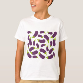 Camiseta Berinjela Aubergine Roxo Designio de Padrão de Leg
