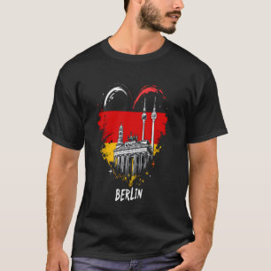Camiseta Berlim Alemanha Coração Bandeira