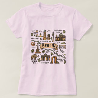Camiseta Berlim Alemanha, mapa de viagens vintage