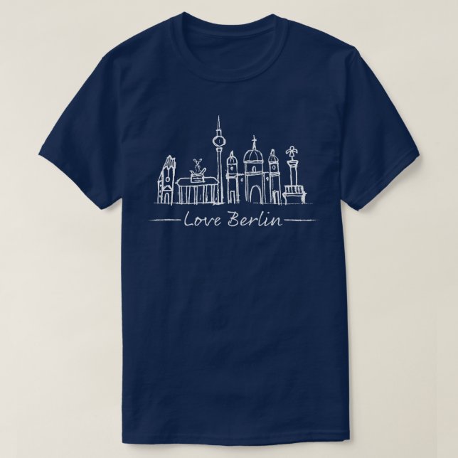 Camiseta Berlin Skyline Silhouette City Trip Alemanha (Frente do Design)