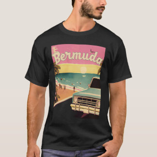 Camiseta Bermuda Retro Beach Vacation Graphics Bermuda Surf