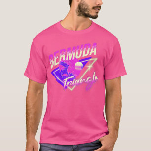 Camiseta Bermuda Triângulo 80s retrô neon