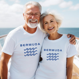 Camiseta Bermudas Ondas Triplas Oceânicas De Cor Leve