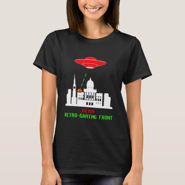 Camiseta Bern Invasion Retro Gaming Com Ufo (Frente)
