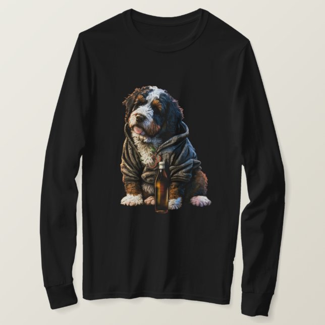 Camiseta Bernedoodle Bernese Labradoodle Cão Pai Cachorro M (Frente do Design)