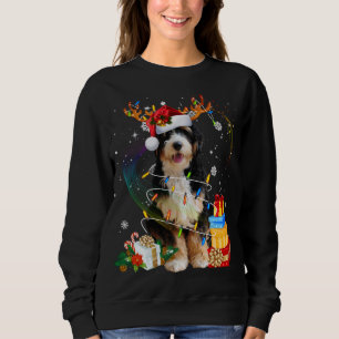 Camiseta Bernedoodle Christmas Reindeers Papais noeis Light