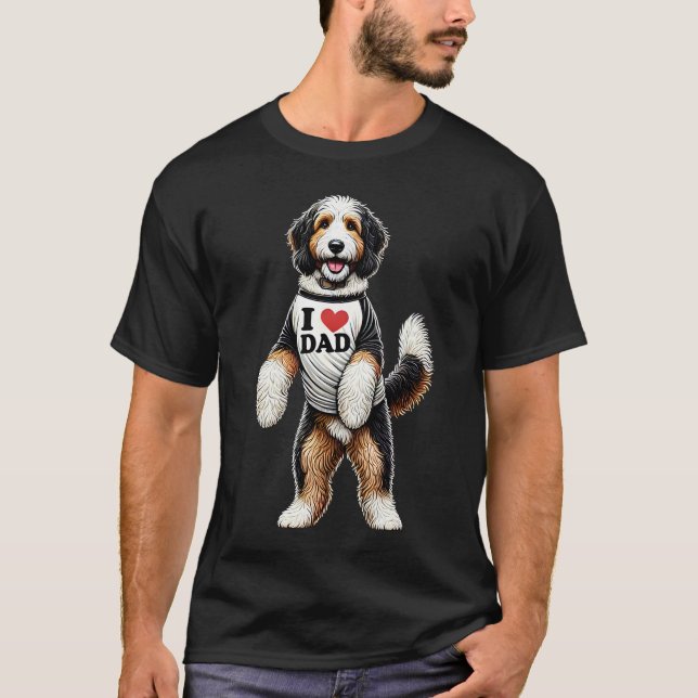 Camiseta Bernedoodle Dad I Love Dad Bernedoodle Lover (Frente)