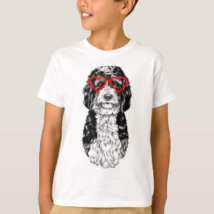 Camiseta Bernedoodle Dia de os namorados Doodle Cachorro Ca