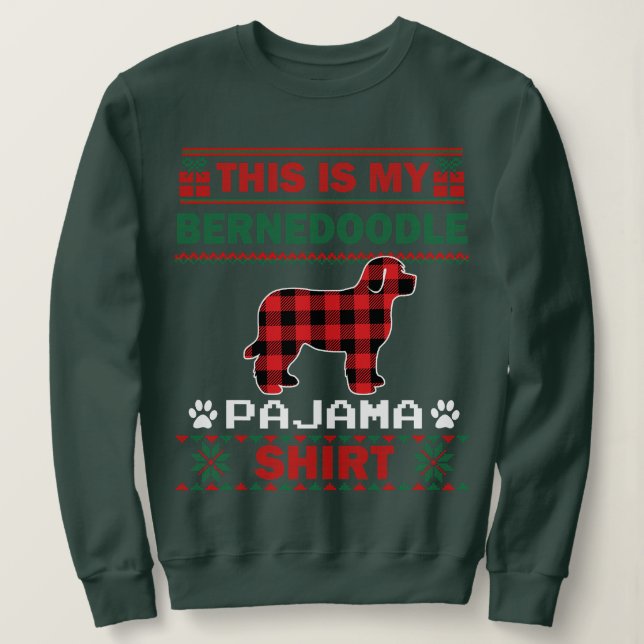 Camiseta Bernedoodle Dog Gifts This Is My Dog Pajama Ugly C (Frente do Design)