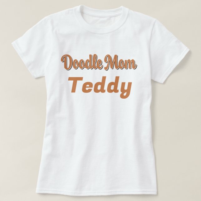 Camiseta Bernedoodle Doodle Mamãe Tricolor Personalizada No (Frente do Design)