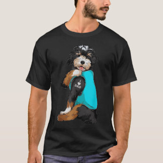 Camiseta Bernedoodle I Love Dad Tattoo Apparel, Dog Dad Gif
