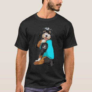 Camiseta Bernedoodle I Love Pai Tattoo Roupa, Pai De Cachor