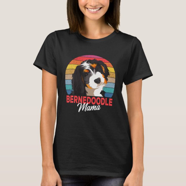 Camiseta Bernedoodle Mama Cachorro Mãe Proprietária De Mulh (Frente)