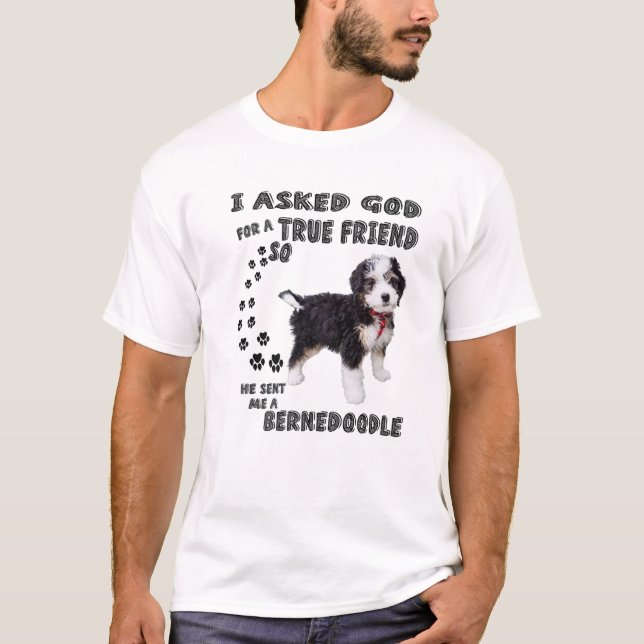 Camiseta Bernedoodle Saying Mom Dad, Cute Bernese Mountain (Frente)