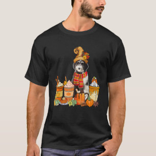 Camiseta Bernedoodle Vestindo O Chapéu Com Copas De Café Ca