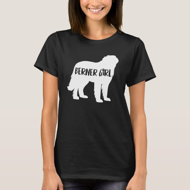 Camiseta Berner Girl Funny Bernese Mountain Owner Lover (Frente)
