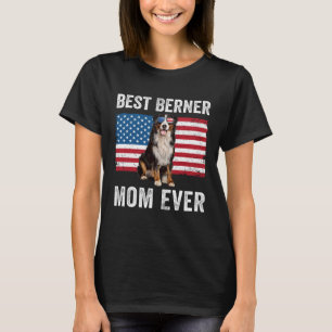 Camiseta Berner Mãe Americana Flag Dog Proprietário Bernese
