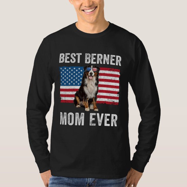 Camiseta Berner Mom American Flag Dog  Owner Bernese Mounta (Frente)