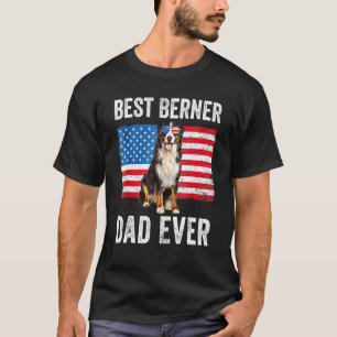 Camiseta Berner Pai American Flag Dog Proprietário do Cacho