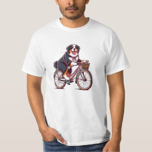 Camiseta Bernese Dog Biker, aventura da bicicleta do cruzad