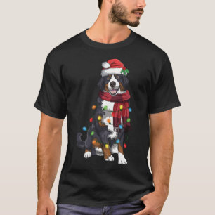 Camiseta Bernese Mountain Christmas Light Engraçado Cachorr