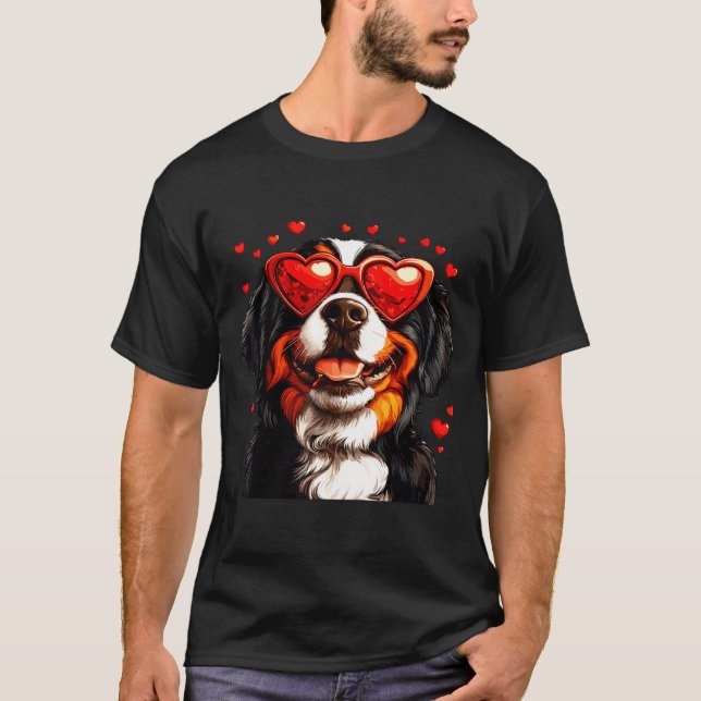 Camiseta Bernese Mountain Cute Berner Dog Lover Valentines  (Frente)