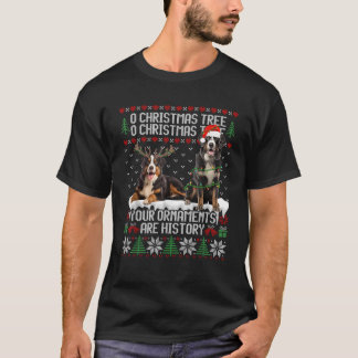 Camiseta Bernese Mountain Dog Árvore de Natal Luzes de Cach