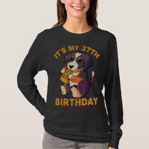Camiseta Bernese Mountain Dog Comendo Pizza É o meu 37º Bir