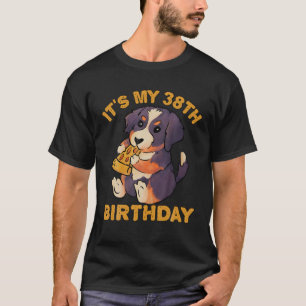 Camiseta Bernese Mountain Dog Comendo Pizza É o meu 38º Bir