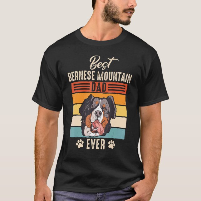 Camiseta Bernese Mountain Dog Farming Dog Pai Pai (Frente)