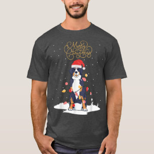 Camiseta Bernese Mountain Dog Feliz Natal Berner Xmas C