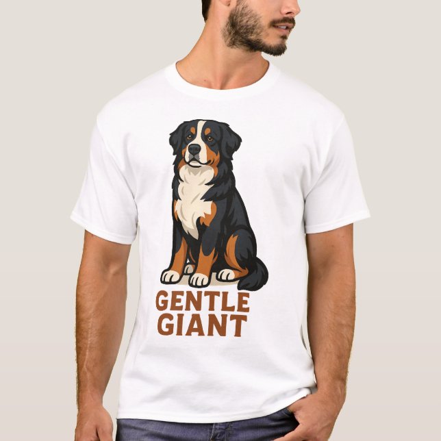 Camiseta Bernese Mountain Dog Gentle Giant. (Frente)