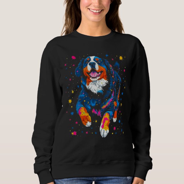 Camiseta Bernese Mountain Dog in Space (Frente)