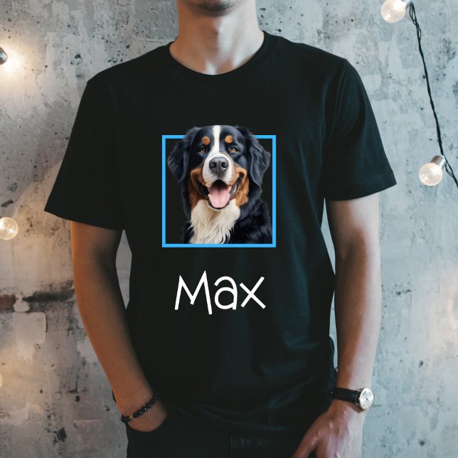 Camiseta  Bernese Mountain Dog Male Face with Name T-Shirt (Criador carregado)