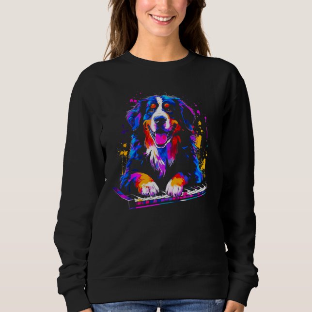 Camiseta Bernese Mountain Dog Pianist (Frente)