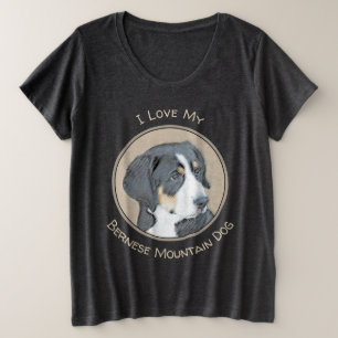 Camiseta Bernese Mountain Dog Puppy Painting - Arte Origina